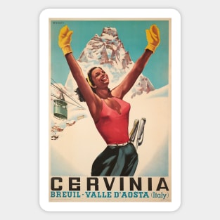 Cervinia, Breuil - Valle d'Aosta ,Italy, Ski Poster Sticker